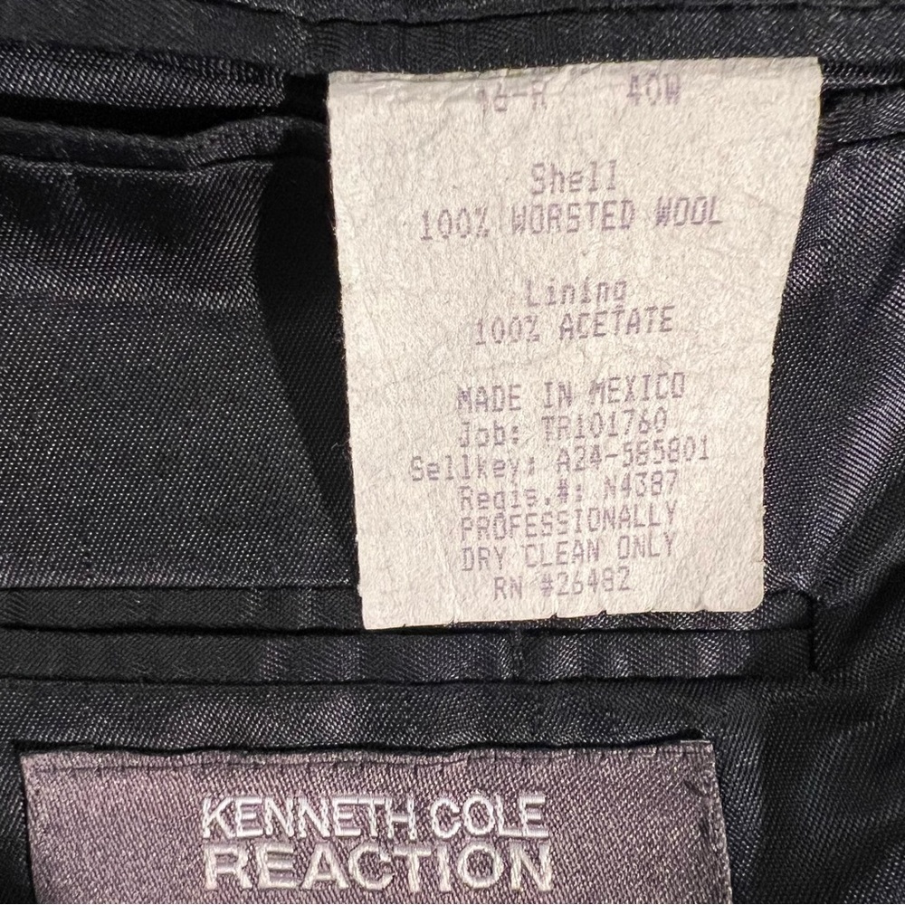 Kenneth Cole Reaction Black Pinstripe Suit Jacket - Picture 2 of 11